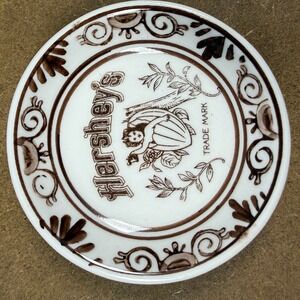 Vintage 1982 Hershey's Miniature Ceramic Butter Pat Trinket Dish Cherub Logo 2"